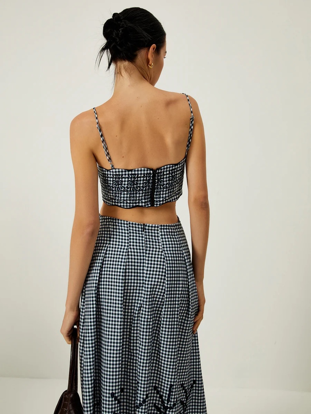 Commense Black and White Gingham Maxi Dress - Picture 2 of 11